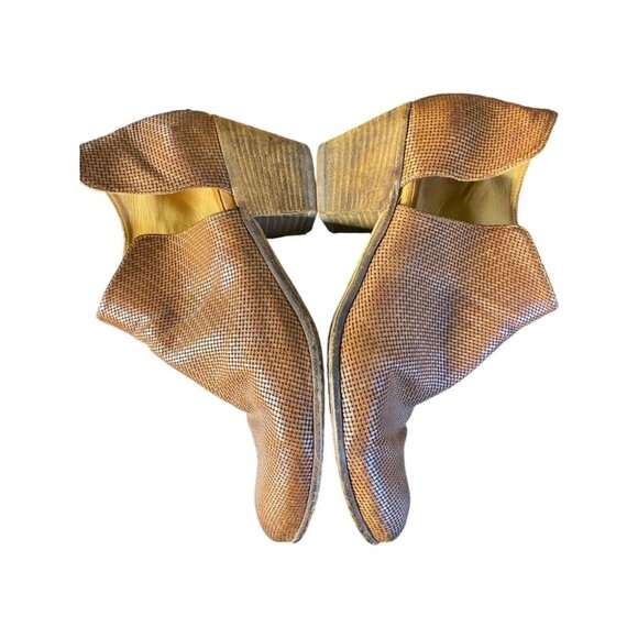 Officine Creative Woven Ankle Boots 40 US 10 Booties Shoes Brown Leather 2.5” - Picture 7 of 13